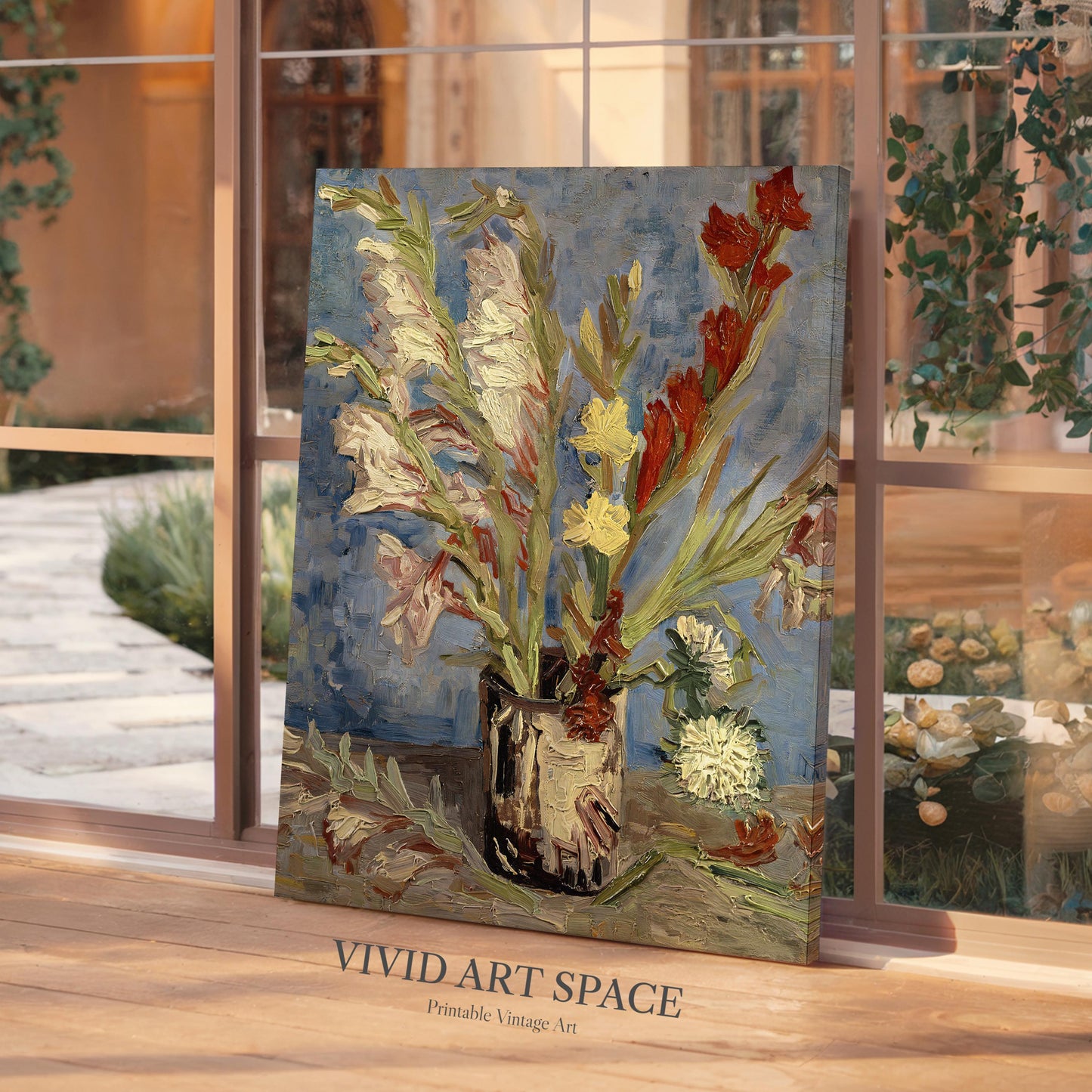 Vase with Chinese Asters and Gladioli (1886) by Vincent van Gogh