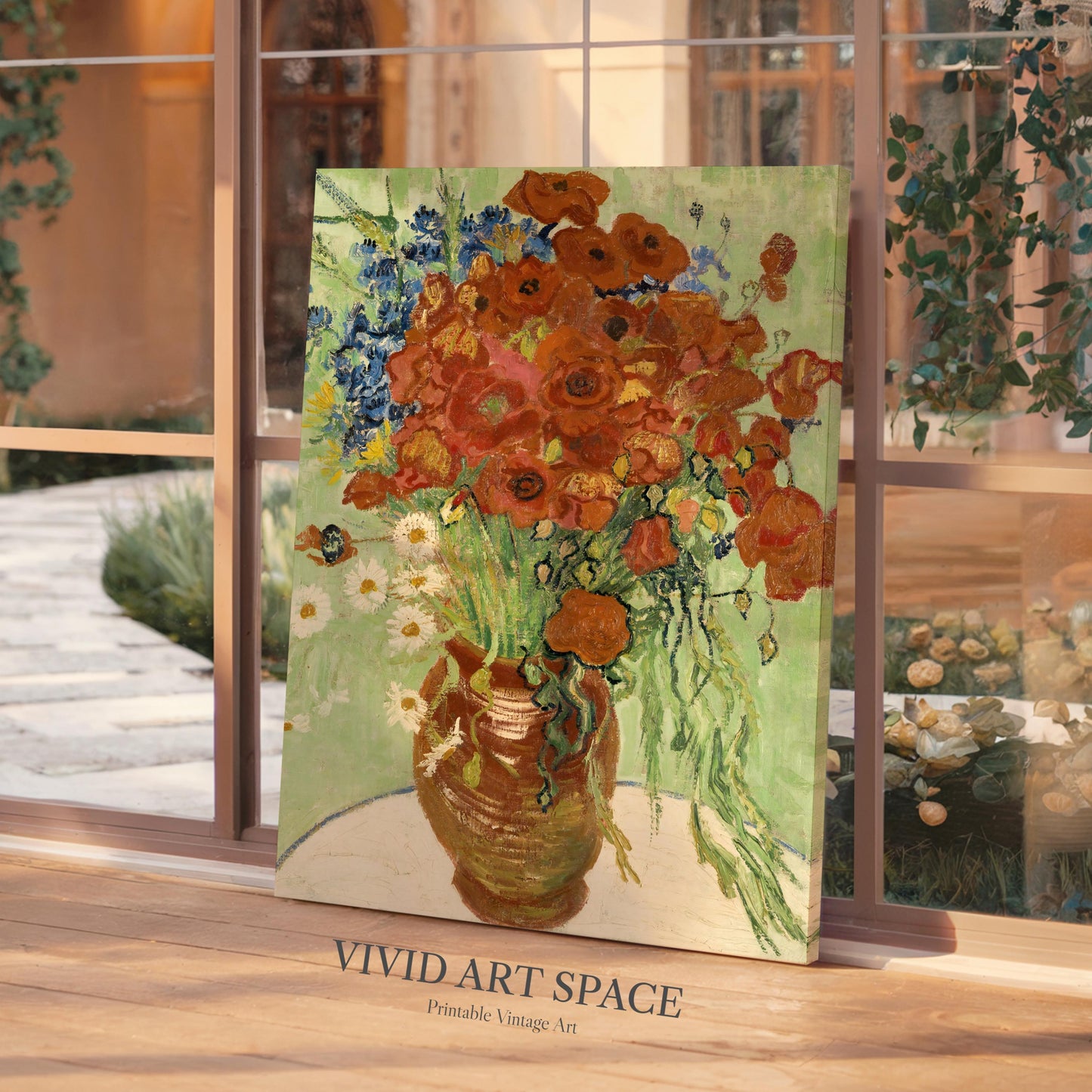 Vase with Cornflowers and Poppies (1890) by Vincent van Gogh