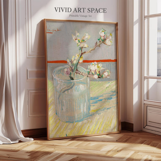 Sprig of Flowering Almond in a Glass (1888) by Vincent van Gogh