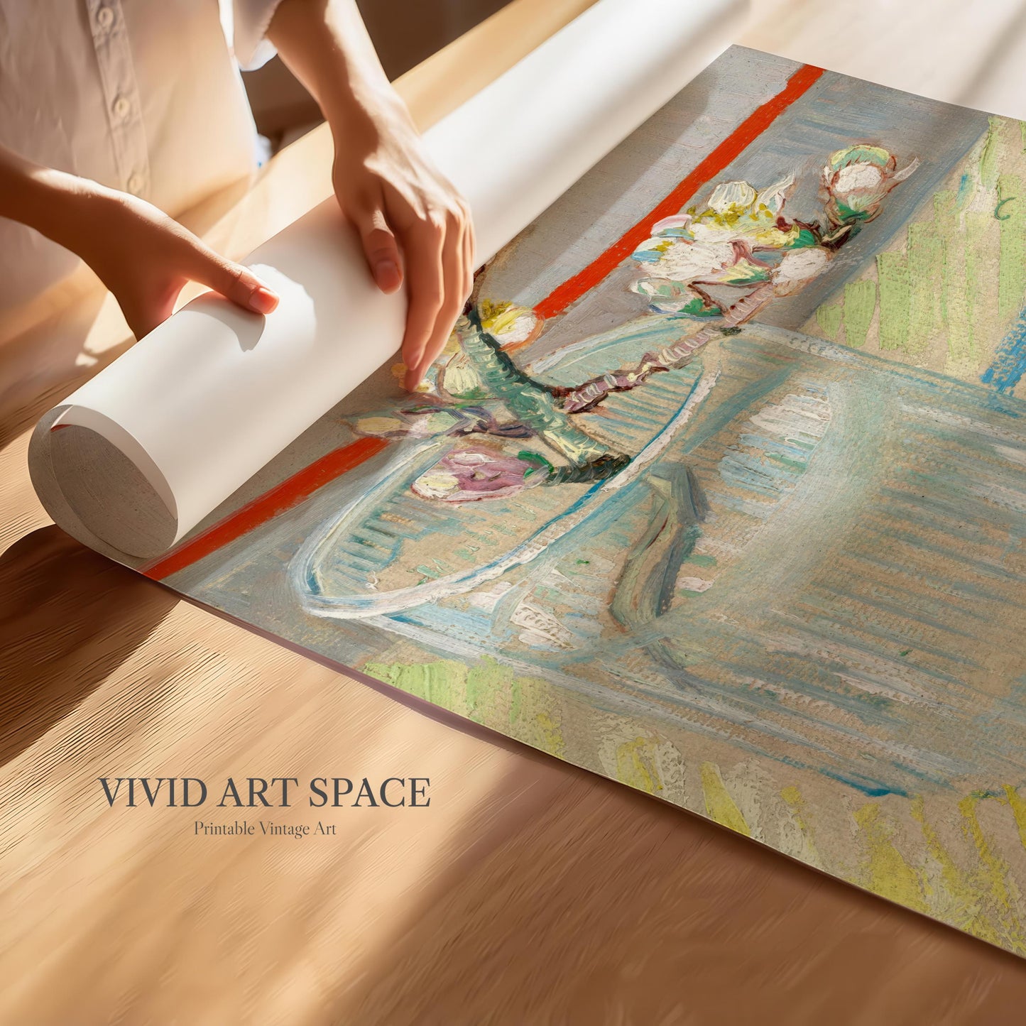 Sprig of Flowering Almond in a Glass (1888) by Vincent van Gogh