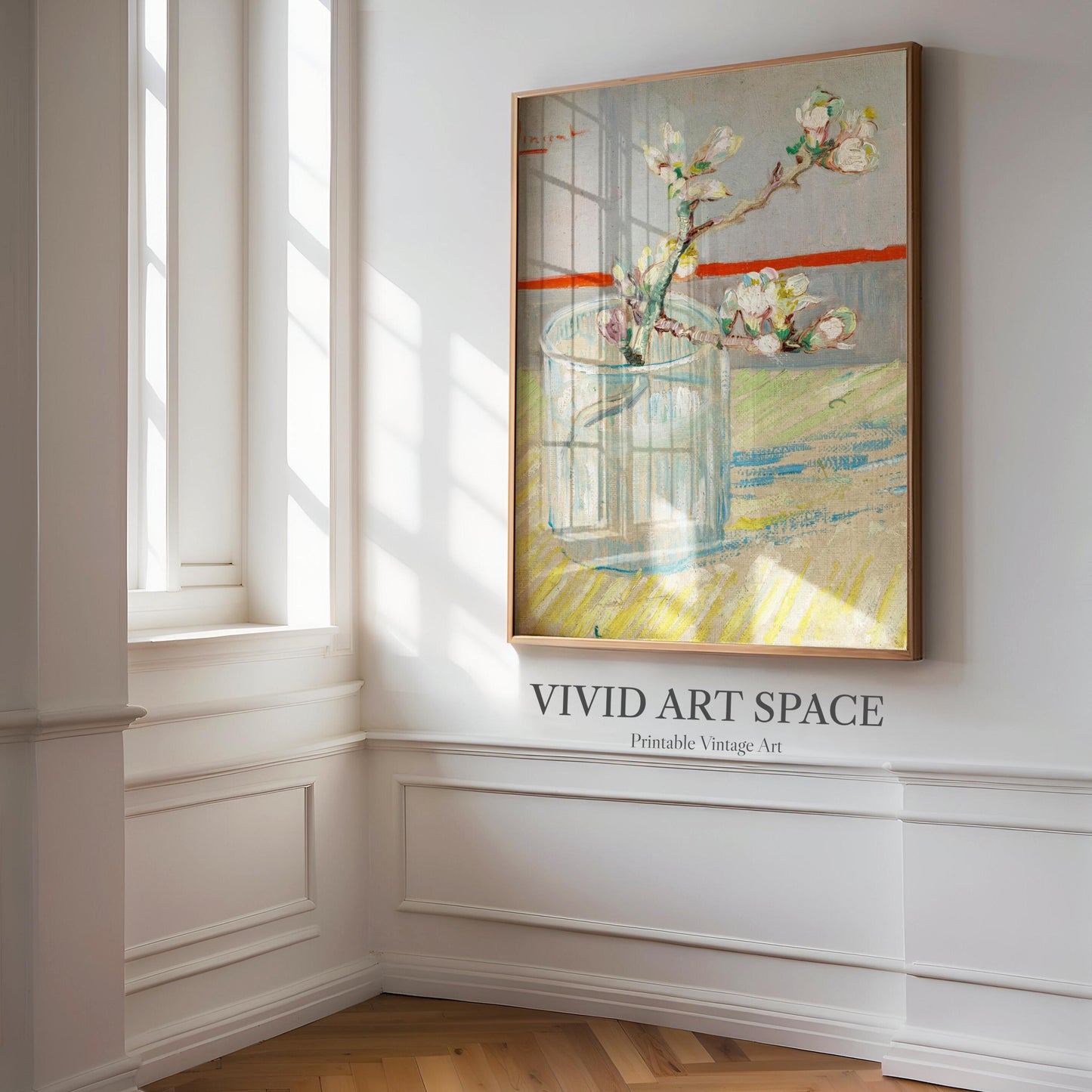 Sprig of Flowering Almond in a Glass (1888) by Vincent van Gogh